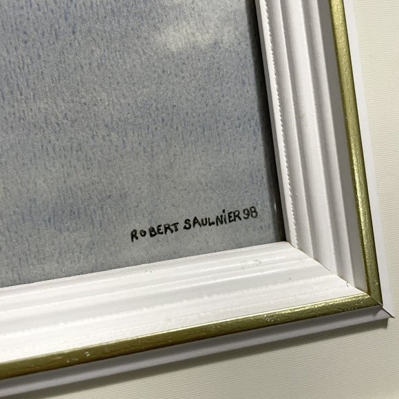 Vintage 1998 Gull Seascape Original Signed Artwork Robert Saulnier Beach House - Picture 6 of 7